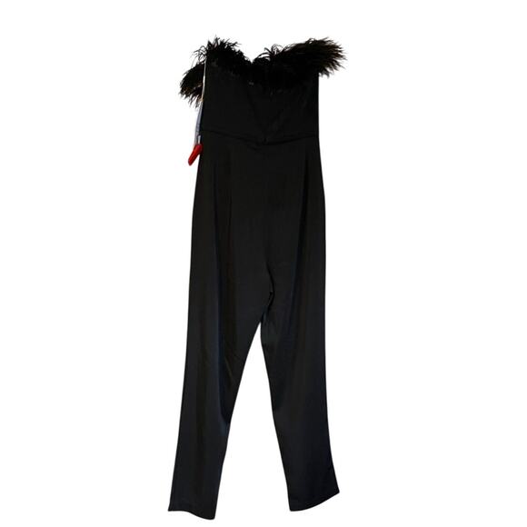 Mac Duggal NEW Size 2 68146 Black Feather Neck Sleeveless Strapless Jumpsuit NWT - Picture 9 of 9